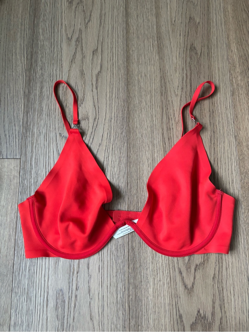 Free People Vibrant Red Underwire Bra with Adjustable Straps